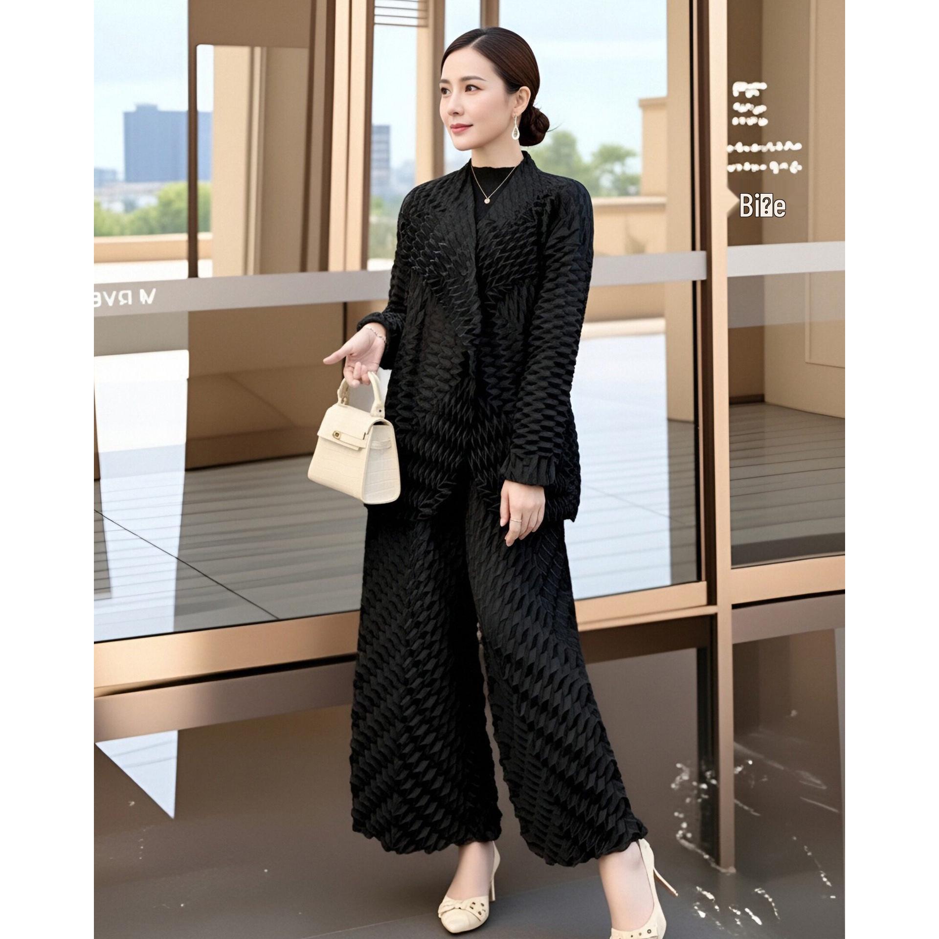 Women s Spring Gray Pleated Suit Set: Casual Top & Wide-leg Pants Two-piece Set One Size чорний
Women s Spring Gray Pleated Suit Set: Casual Top & Wide-leg Pants Two-piece Set One Size чорний