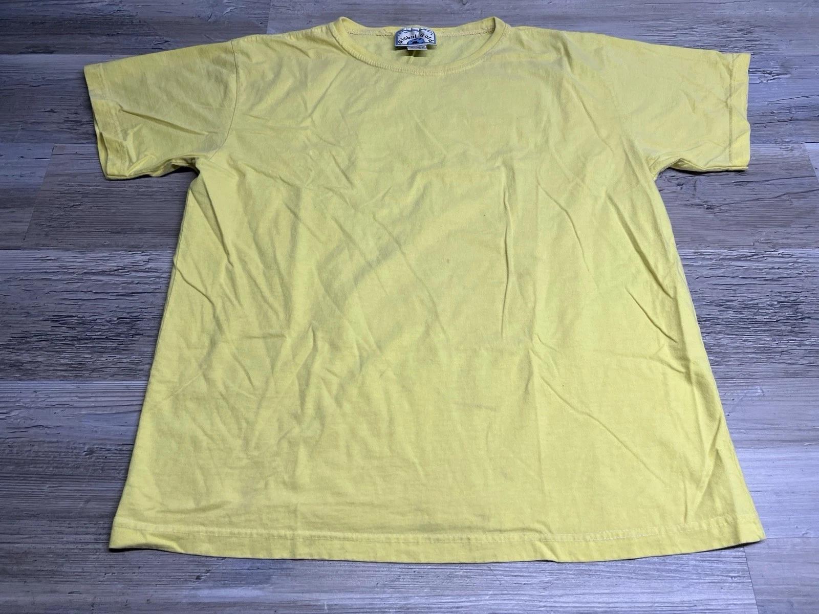 Vintage Y2K Blank Yellow T-Shirt Global Gold Boxy Mens Size Large Short Sleeve 2XL
Vintage Y2K Blank Yellow T-Shirt Global Gold Boxy Mens Size Large Short Sleeve 2XL