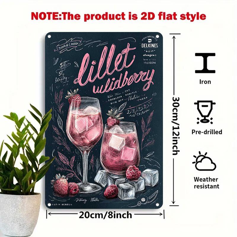 Vintage Square Iron Lillet Wildberry Decorative Sign Retro Cocktail Beverage Wall Art Plaque for Bar Club Shop 20x30cm(7.8x11.8inch)
Vintage Square Iron Lillet Wildberry Decorative Sign Retro Cocktail Beverage Wall Art Plaque for Bar Club Shop 20x30cm(7.8x11.8inch)