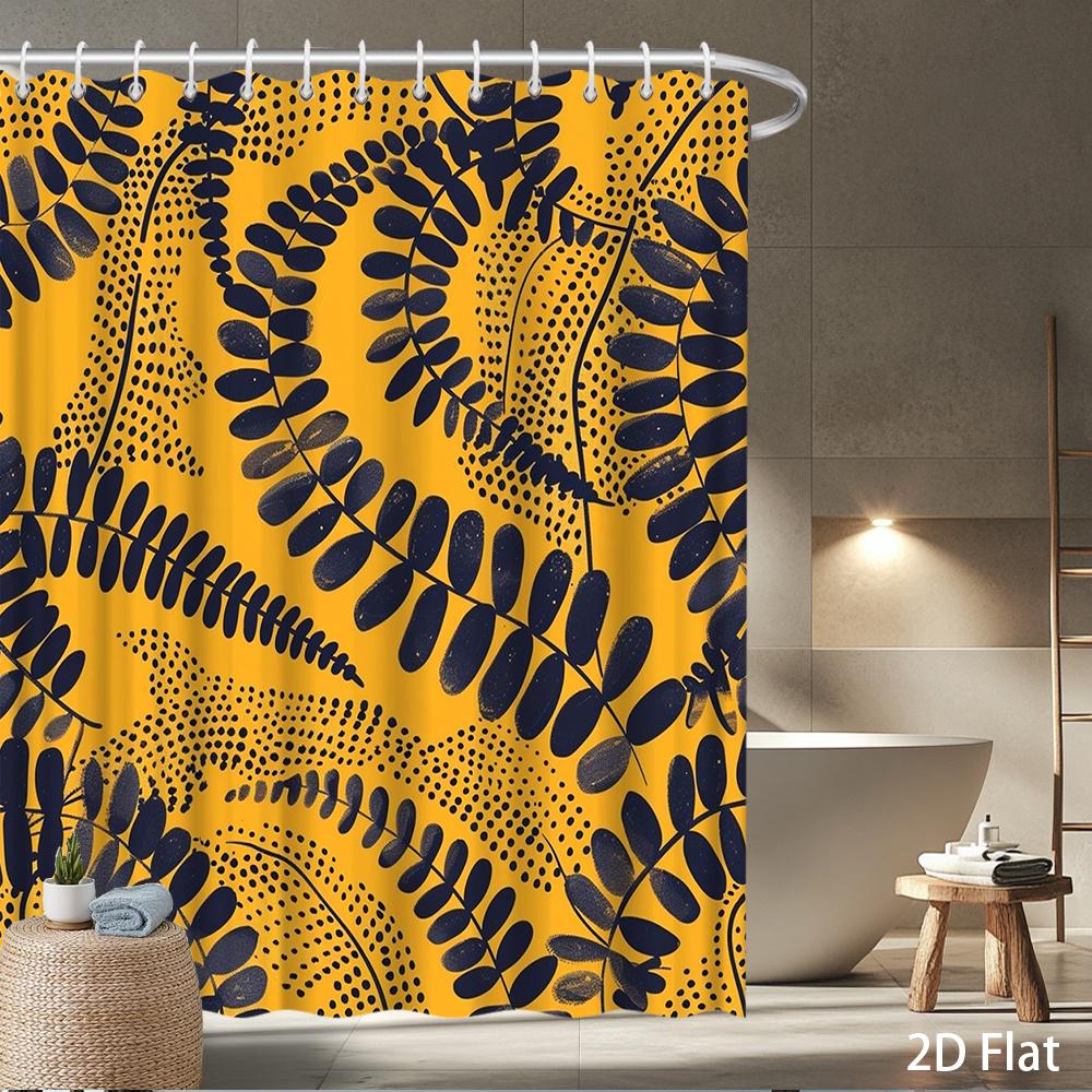 1Pc Fern Leaf Shower Curtain – Navy & Yellow, 2D Flat Print, Polyester Bathroom Decor, 72180X180Cm71X71In With 12 Hooks W60H190(CM)-1 Pcs
1Pc Fern Leaf Shower Curtain – Navy & Yellow, 2D Flat Print, Polyester Bathroom Decor, 72180X180Cm71X71In With 12 Hooks W60H190(CM)-1 Pcs