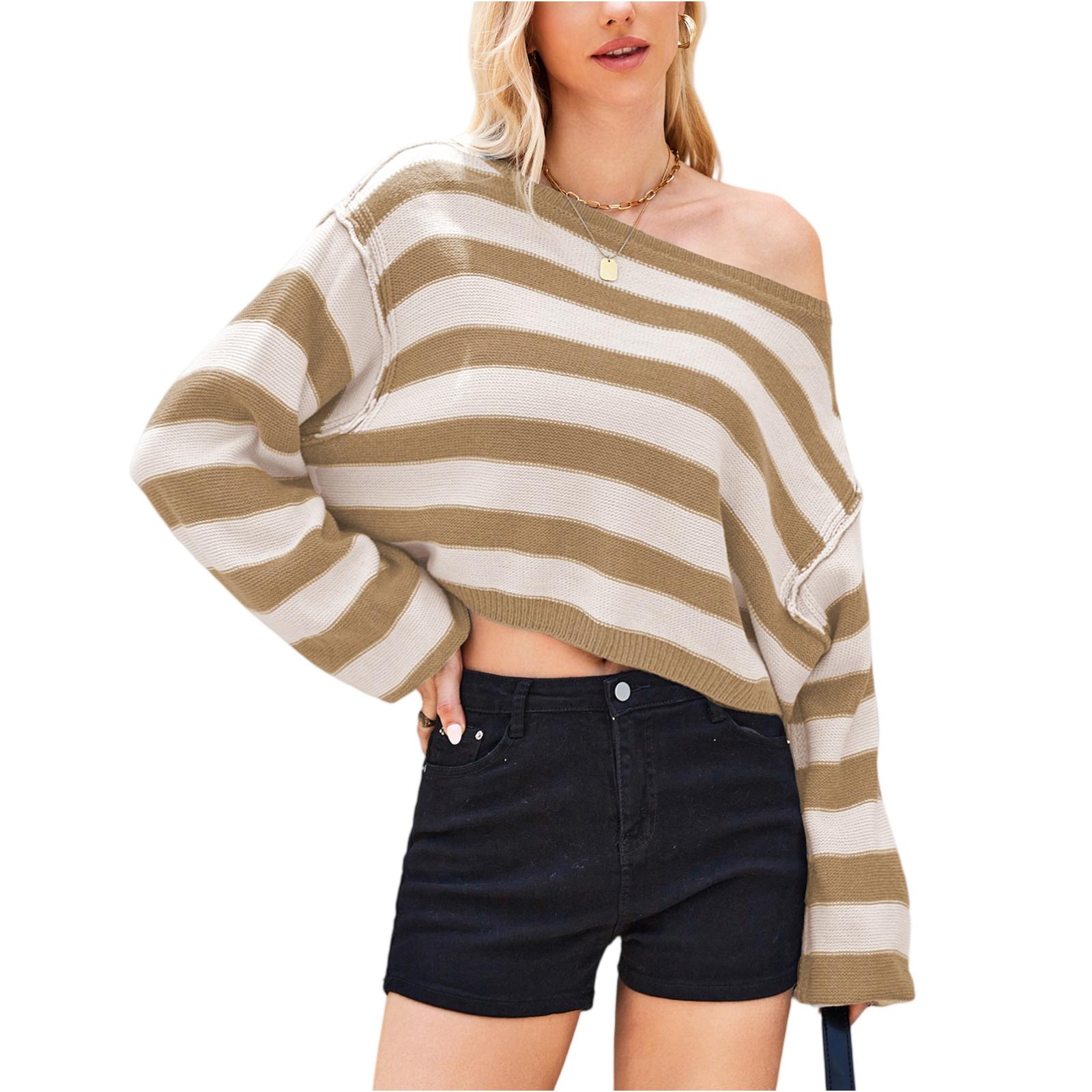 Women s Retro Casual Loose Fashion Winter Short Knitted Striped O-Neck Sweater XL хакі
Women s Retro Casual Loose Fashion Winter Short Knitted Striped O-Neck Sweater XL хакі
