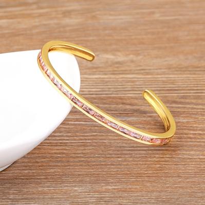 Nidin New Arrival Cuff Thin 4 Colors Bangle for Women Zircon Gold Plated Open Adjustable Bracelet Fine Accessories Jewelry Gift 56-58mm рожевий
Nidin New Arrival Cuff Thin 4 Colors Bangle for Women Zircon Gold Plated Open Adjustable Bracelet Fine Accessories Jewelry Gift 56-58mm рожевий