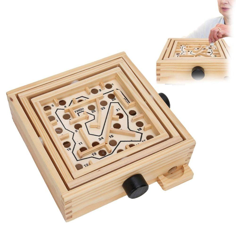 Wooden Labyrinth Puzzle Toy With Steel Ball Memory Brain Puzzle Games Ball Maze Toy for Elderly Small
Wooden Labyrinth Puzzle Toy With Steel Ball Memory Brain Puzzle Games Ball Maze Toy for Elderly Small