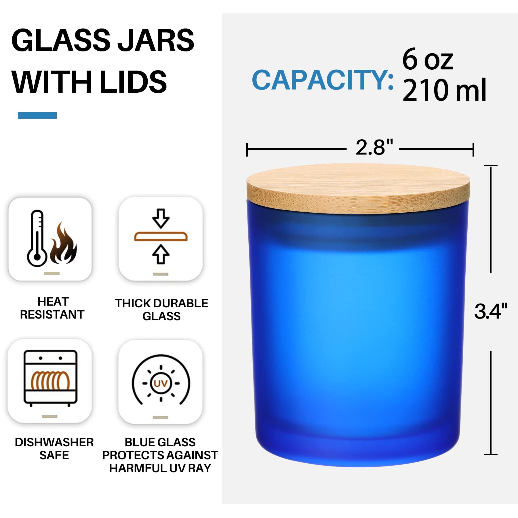 6-Pack 6OZ Frosted Amber Glass Candle Jar with Bamboo Lid for Making Candles,Bulk Empty Clean Candle Container Dishwasher Safe
6-Pack 6OZ Frosted Amber Glass Candle Jar with Bamboo Lid for Making Candles,Bulk Empty Clean Candle Container Dishwasher Safe