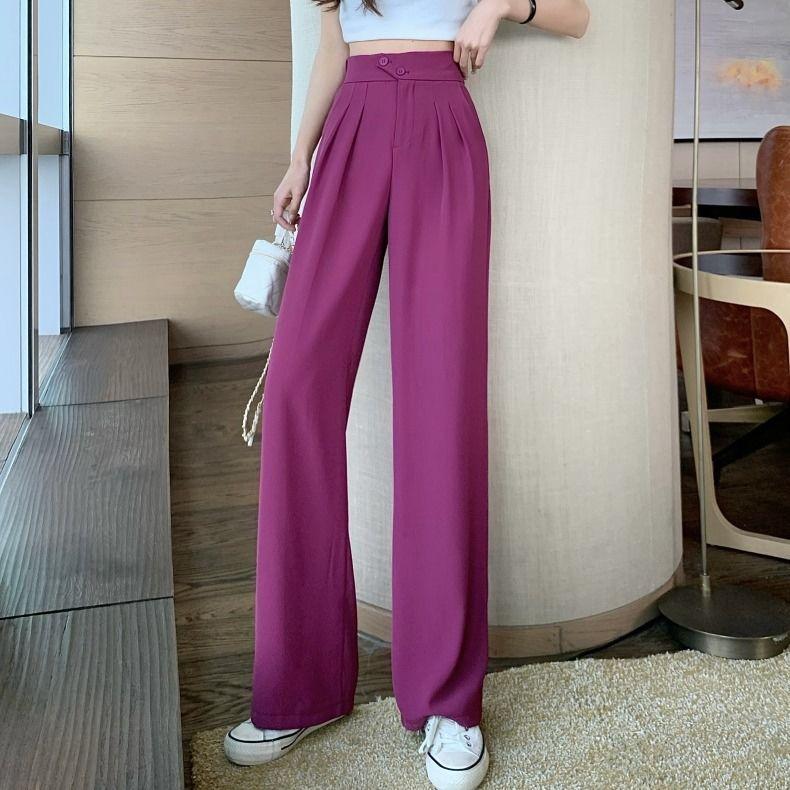 Raspberry Dragon Fruit Color Wide-Leg High-Waist Drape Straight-Leg Floor-Length Trousers for Women Summer Thin Fabric Suit Pants S
Raspberry Dragon Fruit Color Wide-Leg High-Waist Drape Straight-Leg Floor-Length Trousers for Women Summer Thin Fabric Suit Pants S