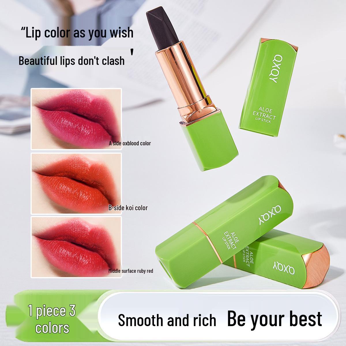 QXQY Moisturizing Color-Changing Lipstick: Three-Color, Long-Lasting, Jelly-Like Finish for Student Parties and No-Makeup Look
QXQY Moisturizing Color-Changing Lipstick: Three-Color, Long-Lasting, Jelly-Like Finish for Student Parties and No-Makeup Look