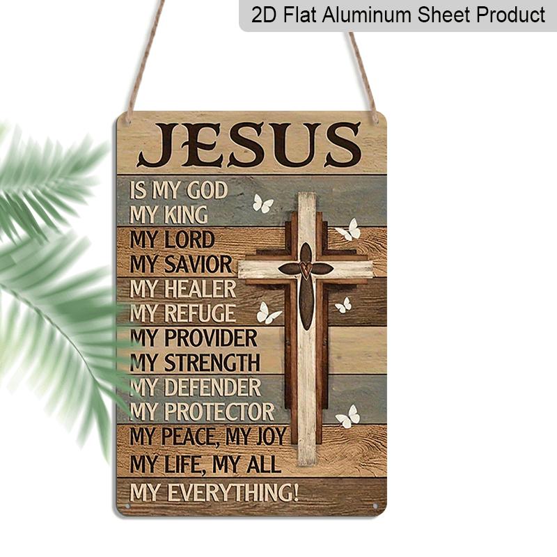 2D Flat, 12x8 Inch Metal Wall Art Plaque - Jesus Christ Attributes Religious Decor with Cross & Butterflies, Rustic Wood Texture Spiritual Home Decor 20*30cm
2D Flat, 12x8 Inch Metal Wall Art Plaque - Jesus Christ Attributes Religious Decor with Cross & Butterflies, Rustic Wood Texture Spiritual Home Decor 20*30cm