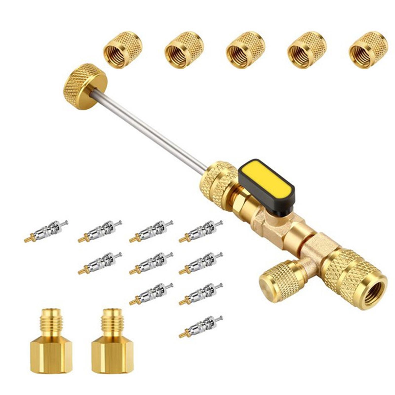 Инструмент для установки и снятия золотника с портами двойного размера SAE 1/4 и 5/16, инструменты для ремонта линий кондиционирования воздуха для ОВКВ R32 R410A
Инструмент для установки и снятия золотника с портами двойного размера SAE 1/4 и 5/16, инструменты для ремонта линий кондиционирования воздуха для ОВКВ R32 R410A