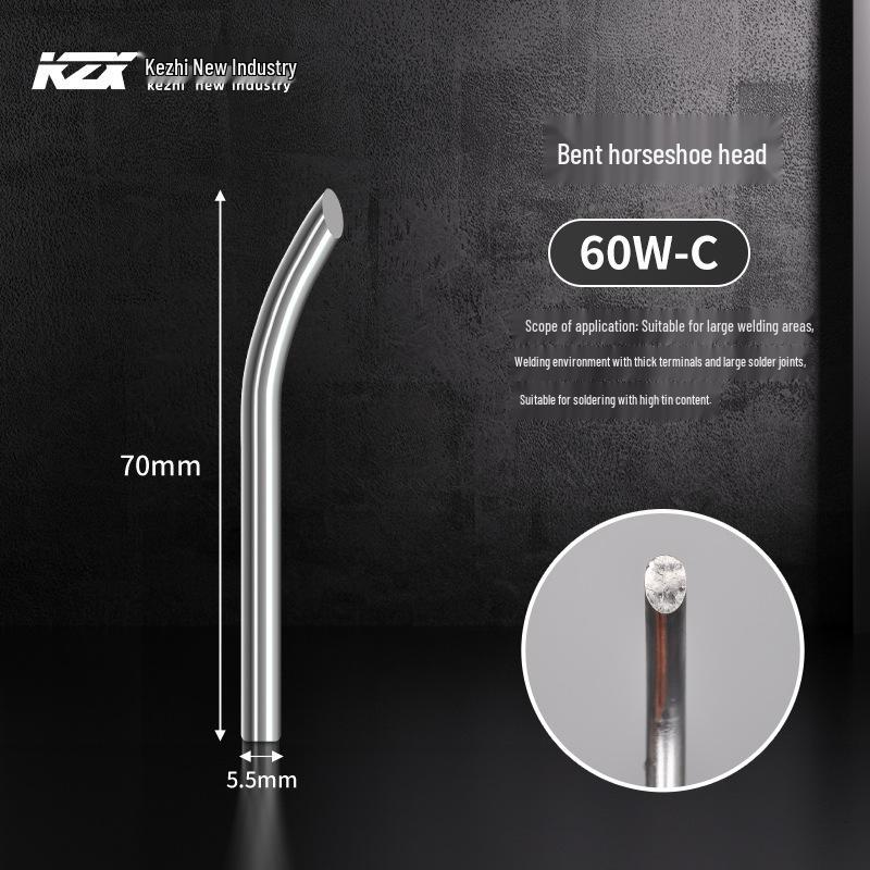 Kezhi 60W External Heating Soldering Iron Tip, Bent Nozzle, Special D Series, Beveled Solder Head
Kezhi 60W External Heating Soldering Iron Tip, Bent Nozzle, Special D Series, Beveled Solder Head