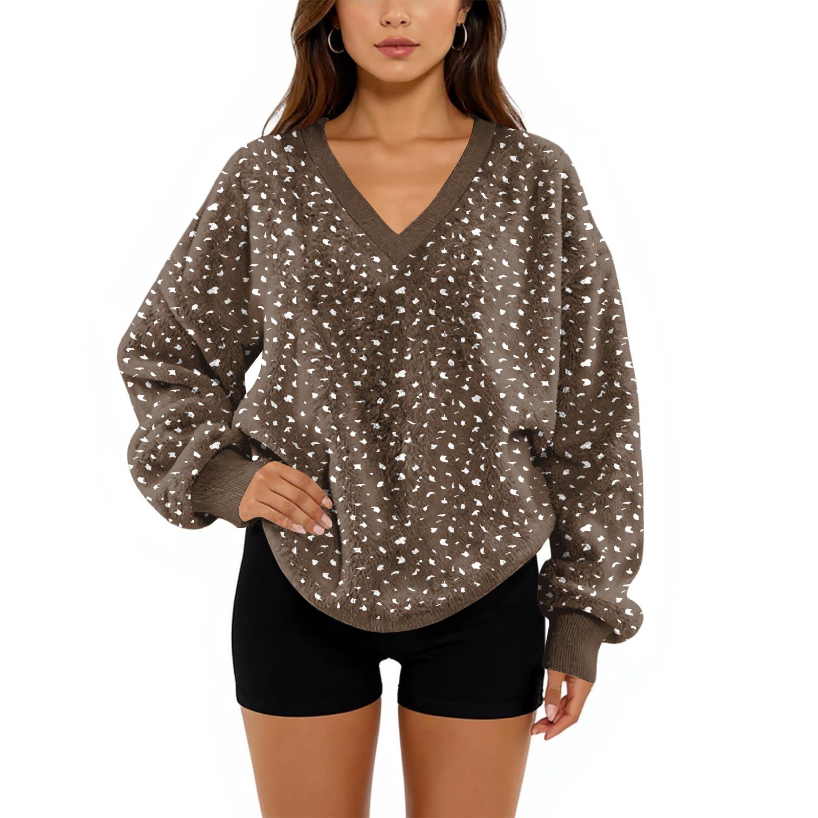 Women s V-Neck Sweatshirt Plush Solid Color Casual Fashion Long Sleeve With Pocketed Pullover Top XXXL коричневий
Women s V-Neck Sweatshirt Plush Solid Color Casual Fashion Long Sleeve With Pocketed Pullover Top XXXL коричневий