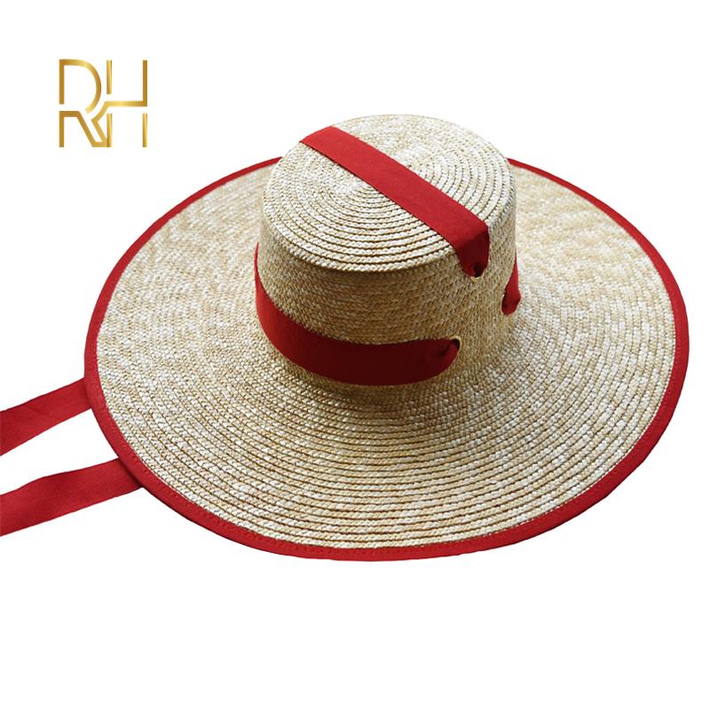New Stylish Flat Top Boater Straw Hat Big Outdoor Gold Eyelets Sunshade Spring Summer Wheat Straw Hat With Black Red Band RH 56-58 cm adult size
New Stylish Flat Top Boater Straw Hat Big Outdoor Gold Eyelets Sunshade Spring Summer Wheat Straw Hat With Black Red Band RH 56-58 cm adult size
