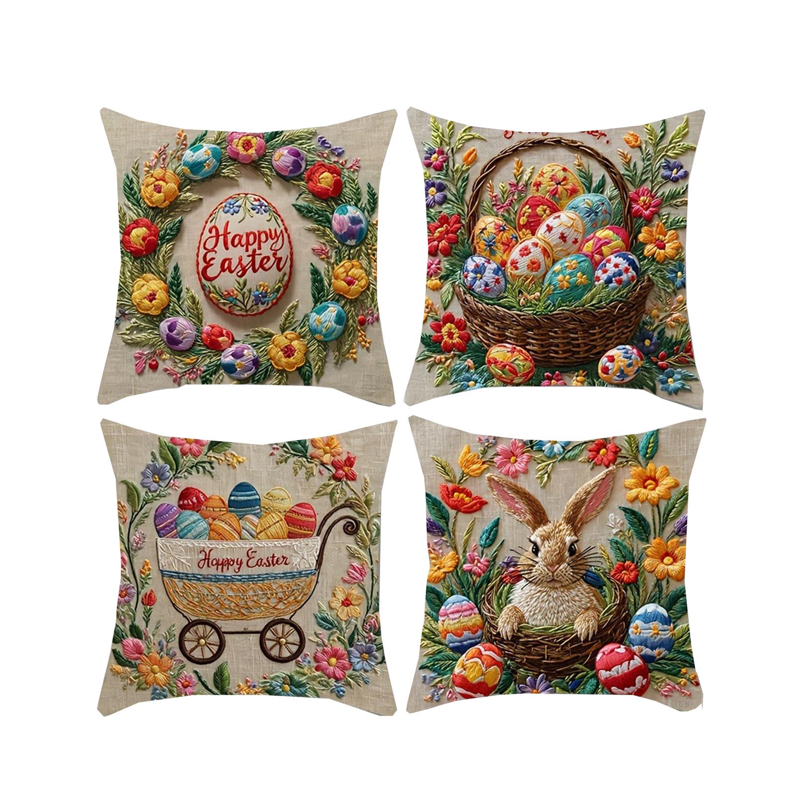 Easter Embroidered Printed Flat Pillow Set 4 Piece Suitable For Sofa And Interior Decoration білий
Easter Embroidered Printed Flat Pillow Set 4 Piece Suitable For Sofa And Interior Decoration білий