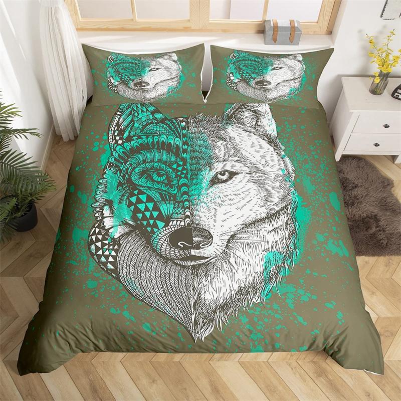 Wolf Bedding Set Animal Pattern Duvet Cover Microfiber Cool Wildlife Comforter Cover Queen/King for Boys Girls Kids Room Decor 70x133cm 2pcs
Wolf Bedding Set Animal Pattern Duvet Cover Microfiber Cool Wildlife Comforter Cover Queen/King for Boys Girls Kids Room Decor 70x133cm 2pcs