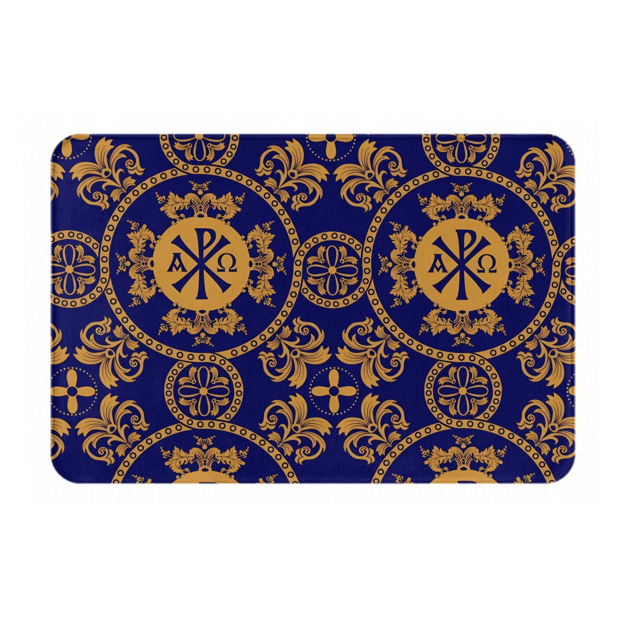 Ornamental Pattern Doormat Deep Blue Gold Printed Polyester Hand Wash Only 80x50cm Decorative Use Only 40cm x 60cm
Ornamental Pattern Doormat Deep Blue Gold Printed Polyester Hand Wash Only 80x50cm Decorative Use Only 40cm x 60cm