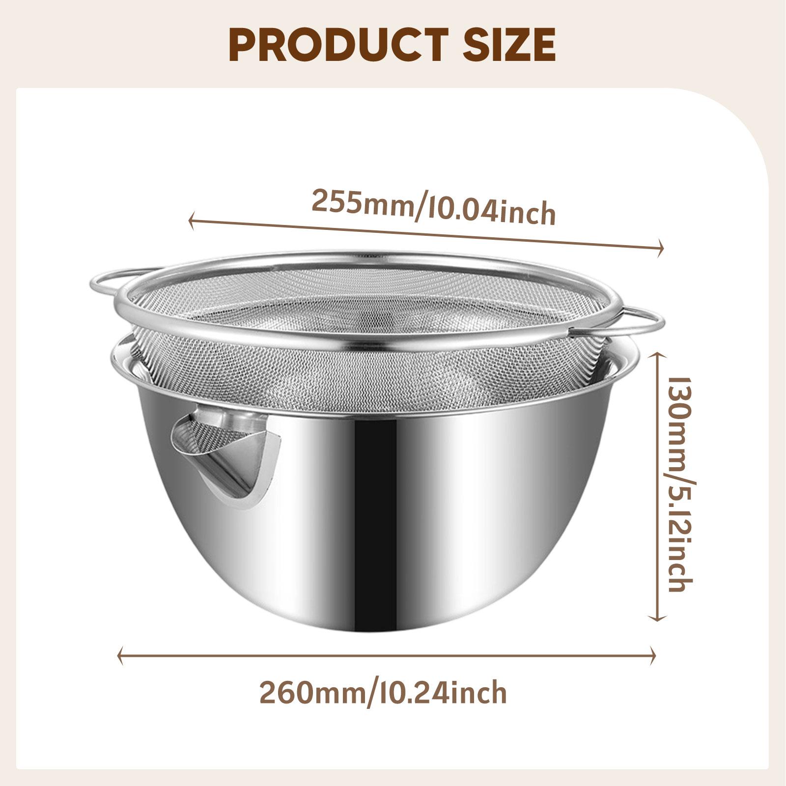 304 Stainless Steel Drain Basket Colander with Basin And Handles Large Capacity Pasta Strainer Salad Mixing Bowl for Kitchen срібний
304 Stainless Steel Drain Basket Colander with Basin And Handles Large Capacity Pasta Strainer Salad Mixing Bowl for Kitchen срібний