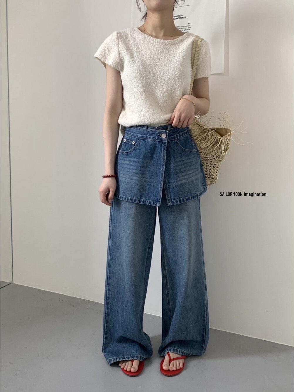SAILORMOON Spring/Summer Women s High-Waisted Detachable Flap Wide-Leg Jeans S темно-синього кольору
SAILORMOON Spring/Summer Women s High-Waisted Detachable Flap Wide-Leg Jeans S темно-синього кольору