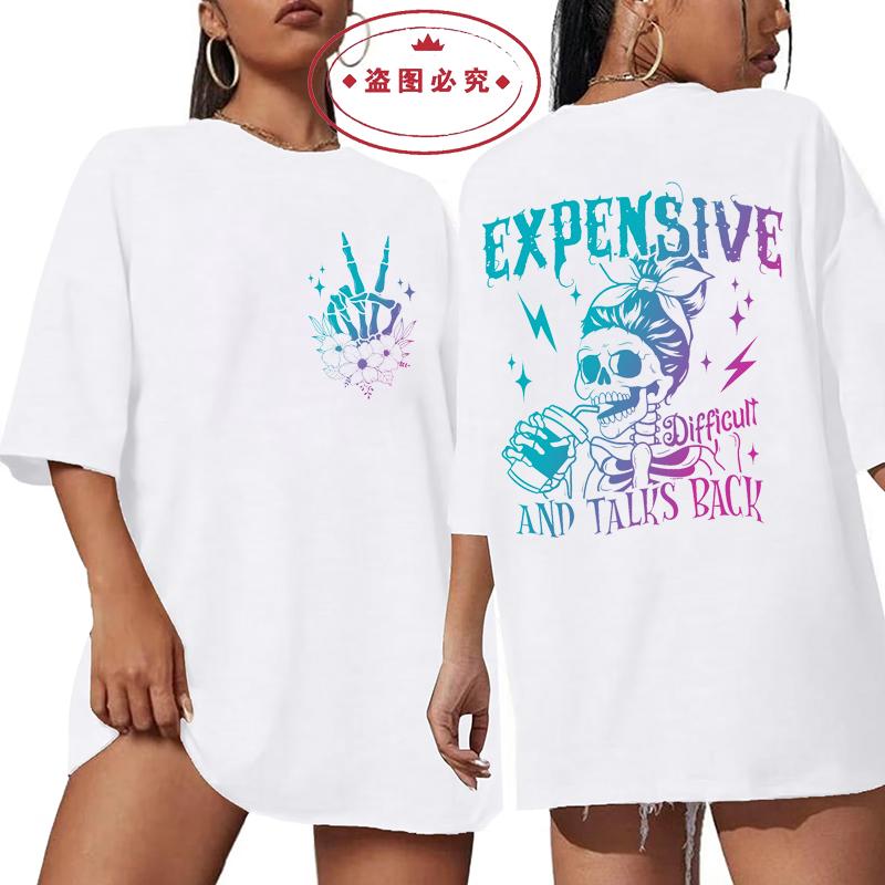 T Shirt Women Expensive Talks Back Design Fashion Hip Hop Tshirts Harajuku Casual Summer Tshirt Mom Skeleton Black Clothing S
T Shirt Women Expensive Talks Back Design Fashion Hip Hop Tshirts Harajuku Casual Summer Tshirt Mom Skeleton Black Clothing S