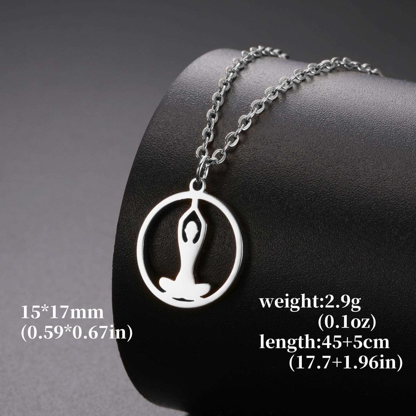 LIKGREAT Yoga Lotus Necklace Stainless Steel Round Neckchain for Women Men Buddhism Buddha Crescent Moon Amulet Jewelry Silver
LIKGREAT Yoga Lotus Necklace Stainless Steel Round Neckchain for Women Men Buddhism Buddha Crescent Moon Amulet Jewelry Silver
