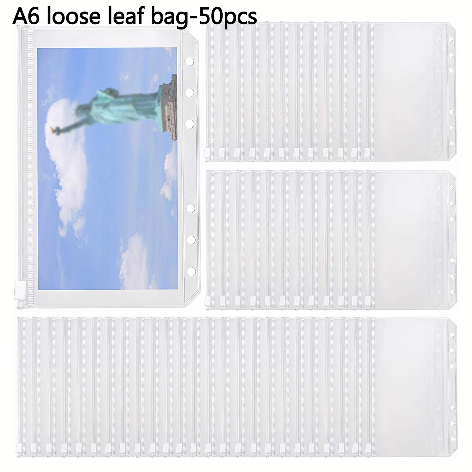 50pcs Zipper Binder Pockets A6 Size 6 Holes Binder PouchClear Plastic Binder Envelopes for Documents Binder Budget Cash Envelope
50pcs Zipper Binder Pockets A6 Size 6 Holes Binder PouchClear Plastic Binder Envelopes for Documents Binder Budget Cash Envelope