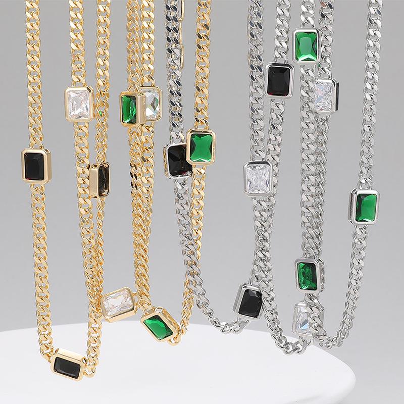 Versatile Zircon Cuban Clavicle Chain - Unisex European & American High-End Hip Hop Necklace Gold-Plated Copper, High Color Retention
Versatile Zircon Cuban Clavicle Chain - Unisex European & American High-End Hip Hop Necklace Gold-Plated Copper, High Color Retention