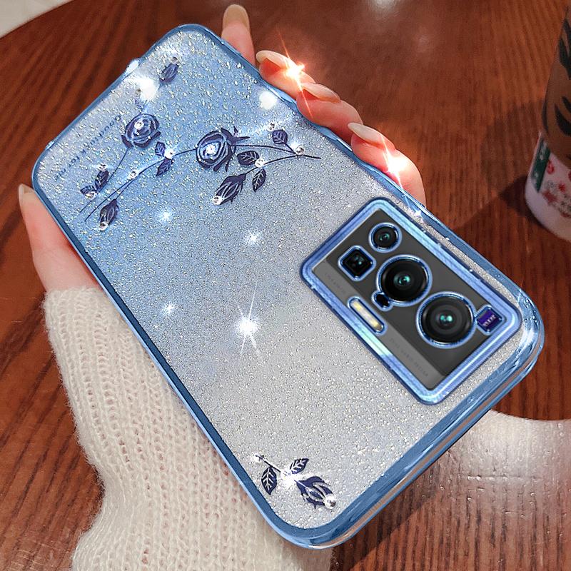 KADEM For vivo X70 Pro Rhinestone Decor Flower Pattern TPU Protective Case Gradient Glitter Powder Phone Anti-scratch Cover Purple
KADEM For vivo X70 Pro Rhinestone Decor Flower Pattern TPU Protective Case Gradient Glitter Powder Phone Anti-scratch Cover Purple