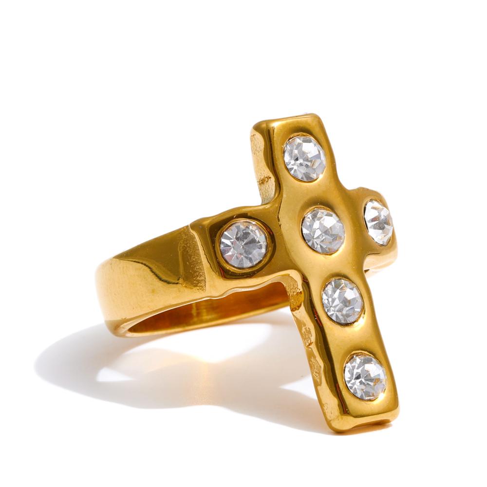Yhpup Size 7 Shiny Cubic Zirconia Cross Fashion Casting Ring for Women Golden PVD Stainless Steel Premium Jewelry Rust Proof 7
Yhpup Size 7 Shiny Cubic Zirconia Cross Fashion Casting Ring for Women Golden PVD Stainless Steel Premium Jewelry Rust Proof 7