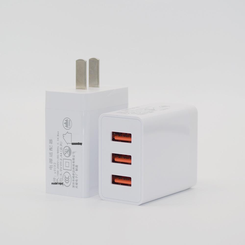 Three-Port 2.4A Fast Charger, 3C Certified, 12W Multi-Port Charging 3*USB ports 5V2.4A (3C certified) білий
Three-Port 2.4A Fast Charger, 3C Certified, 12W Multi-Port Charging 3*USB ports 5V2.4A (3C certified) білий