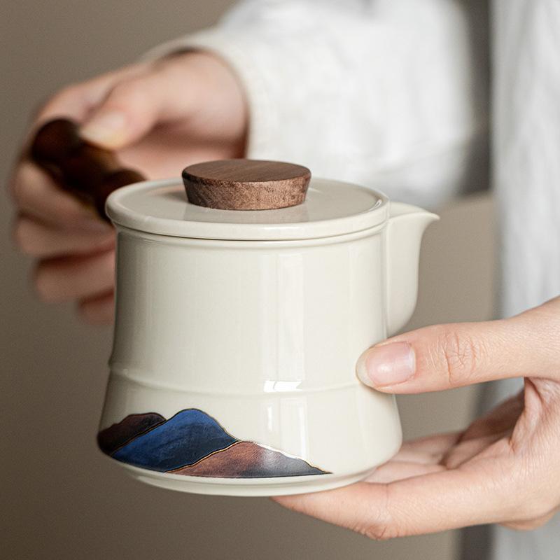 Mountains and rivers of grass and wood ash single product side handle teapot ceramic teapot can be used as a gift for household tea sets
Mountains and rivers of grass and wood ash single product side handle teapot ceramic teapot can be used as a gift for household tea sets