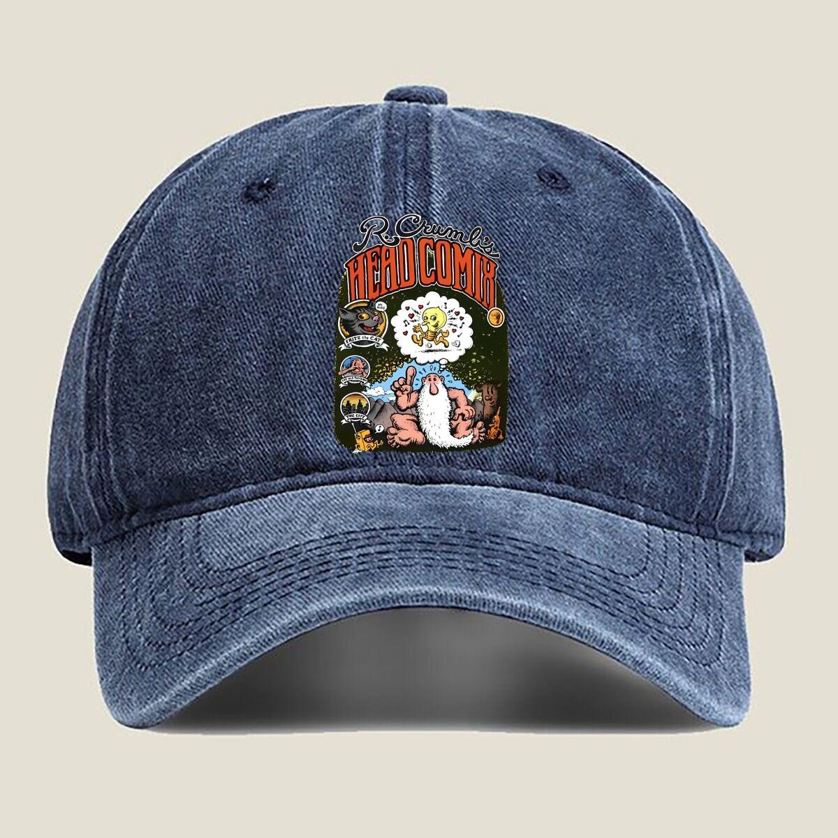 R Crumb s Head Comix Fashion Washed Baseball Cap Hat Outdoor Activities One Size темно-синього кольору
R Crumb s Head Comix Fashion Washed Baseball Cap Hat Outdoor Activities One Size темно-синього кольору