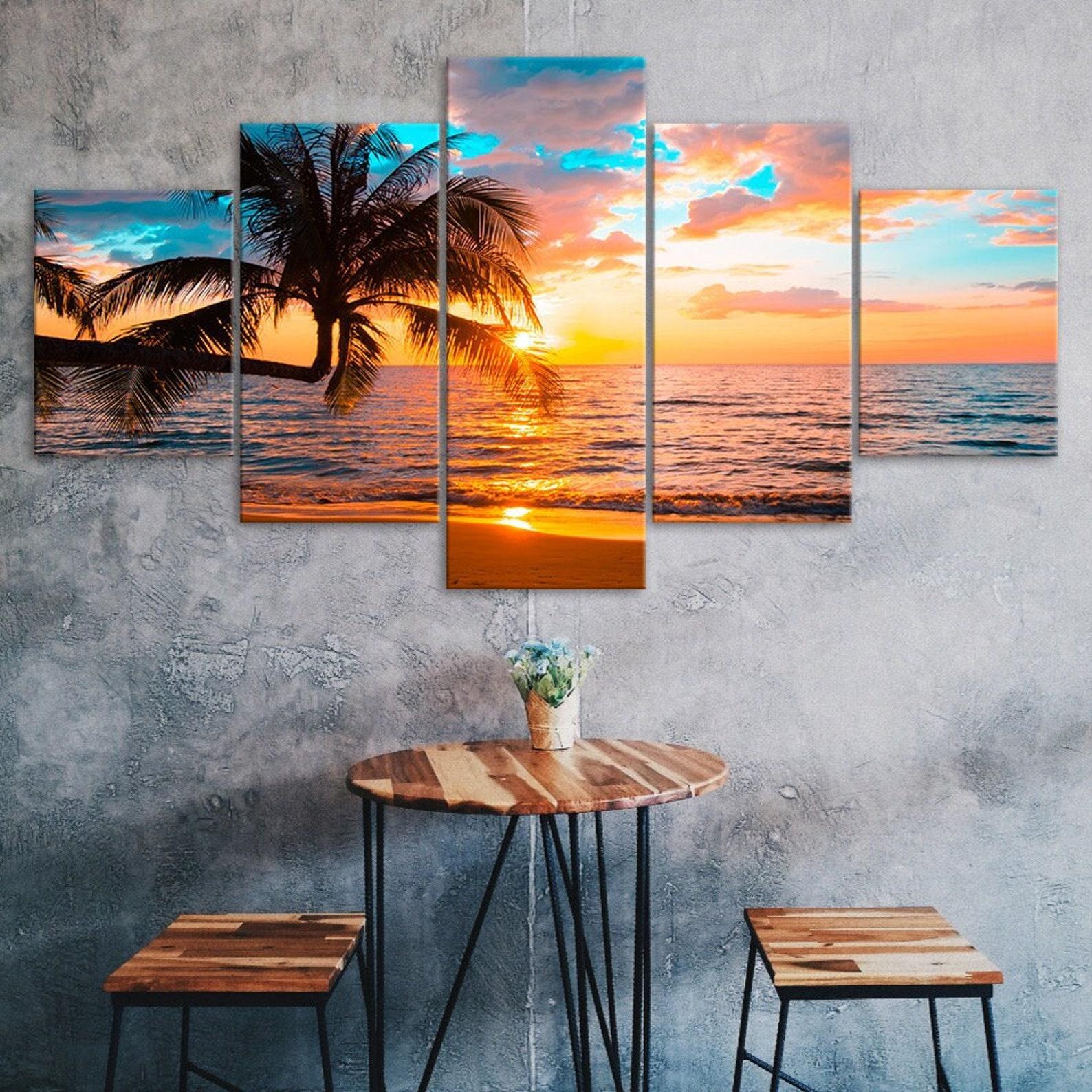 Beautiful Beach Sunset Palm Tree Scene 5 Piece Five Panel Canvas Print Modern Wall Art Poster Home Decor Gift For Him For Her 20X35 20X45 20X55CM
Beautiful Beach Sunset Palm Tree Scene 5 Piece Five Panel Canvas Print Modern Wall Art Poster Home Decor Gift For Him For Her 20X35 20X45 20X55CM