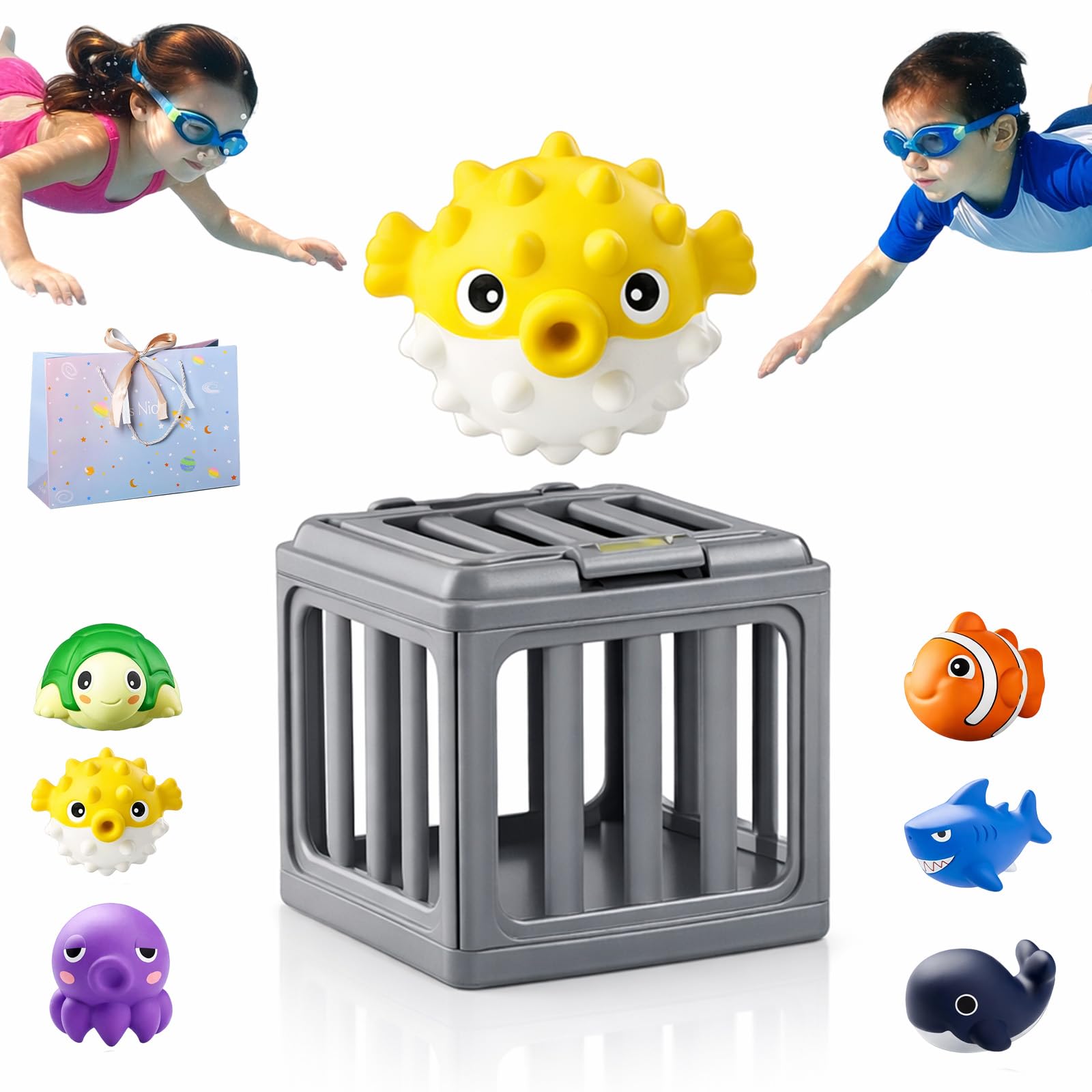 Seek and Splash Pool Game, Kids Pool Diving Toys with Animals Floating Easy Release, Abs, Water Swimming Dive Pool Game, Toddler Bath Toy Play Set
Seek and Splash Pool Game, Kids Pool Diving Toys with Animals Floating Easy Release, Abs, Water Swimming Dive Pool Game, Toddler Bath Toy Play Set