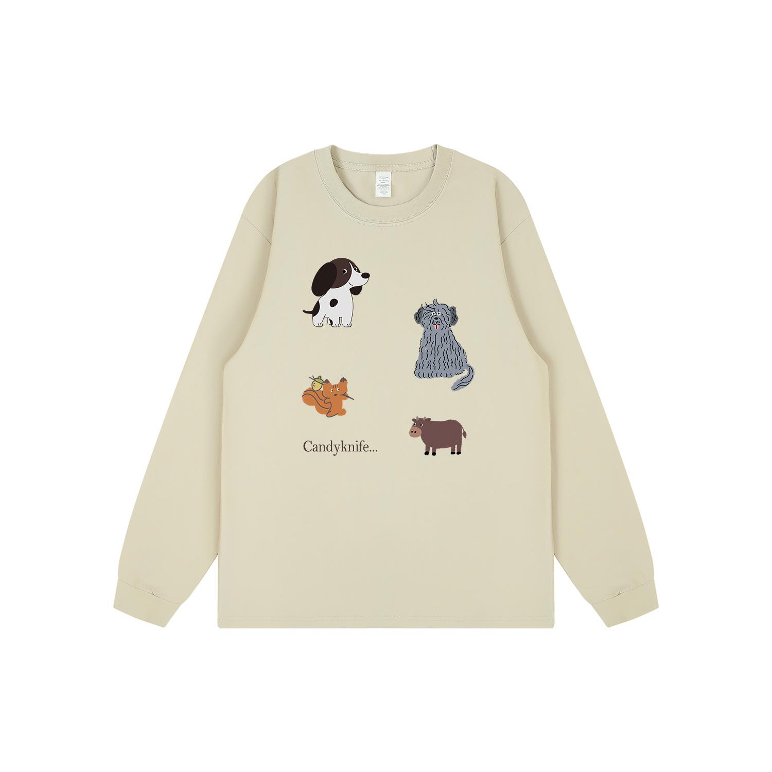 Korean Trendy Cartoon Puppy Print Loose Long Sleeve T-Shirt for Couples - Autumn/Winter Ribbed Cuff Top L оливковий колір
Korean Trendy Cartoon Puppy Print Loose Long Sleeve T-Shirt for Couples - Autumn/Winter Ribbed Cuff Top L оливковий колір
