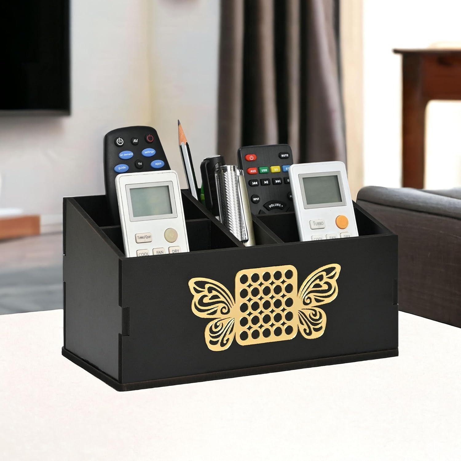 Remote Stand with 5 Sections Wooden Remote Holder for Living Room, TV, and AC Stationary Organizer 5 in 1 Ideal for Home and Office (Black Butterfly)
Remote Stand with 5 Sections Wooden Remote Holder for Living Room, TV, and AC Stationary Organizer 5 in 1 Ideal for Home and Office (Black Butterfly)