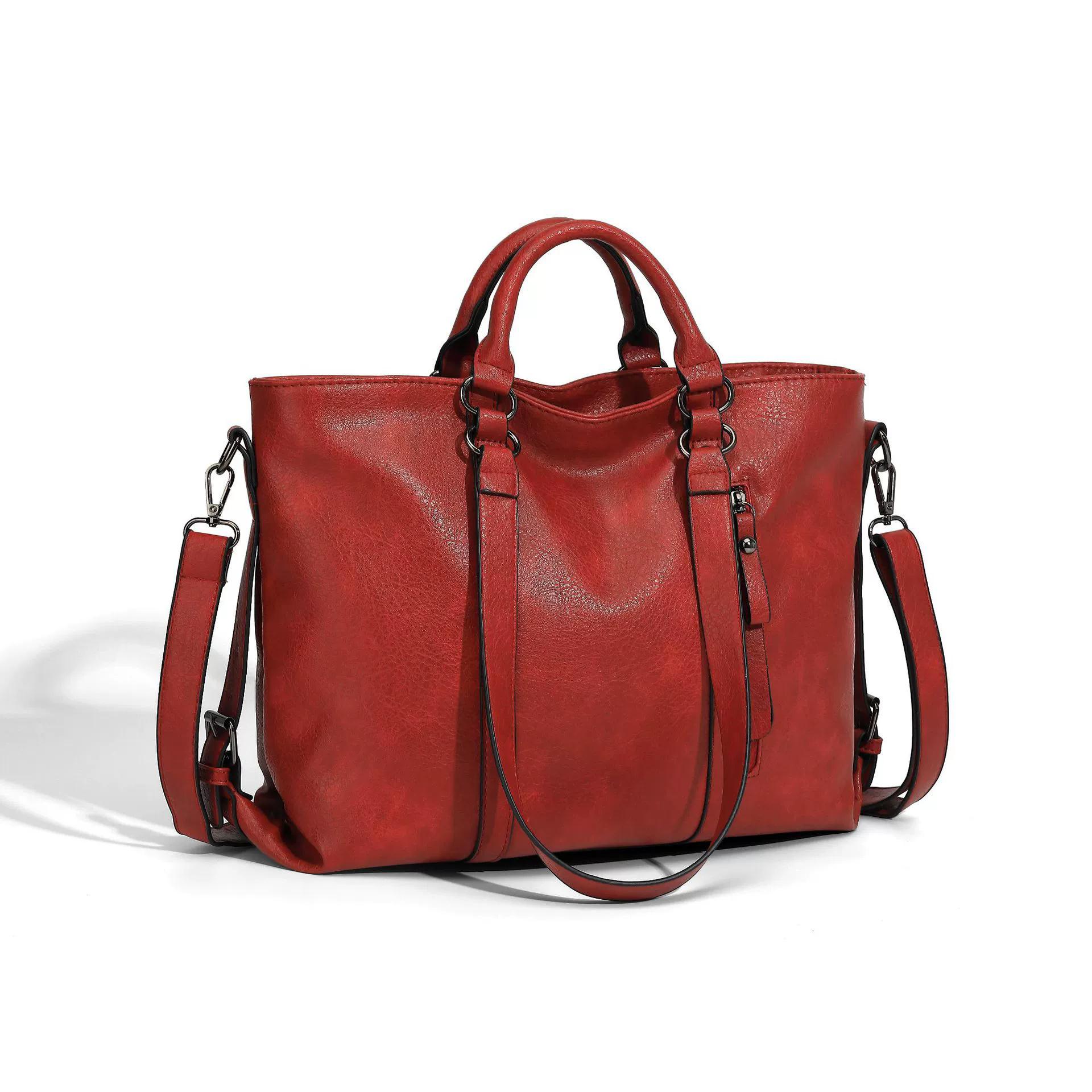 Leather Tote Bag for Women, Designer Satchel Handbag with Top Handles & Crossbody Strap, Classic Shoulder Purse вина червоного кольору
Leather Tote Bag for Women, Designer Satchel Handbag with Top Handles & Crossbody Strap, Classic Shoulder Purse вина червоного кольору