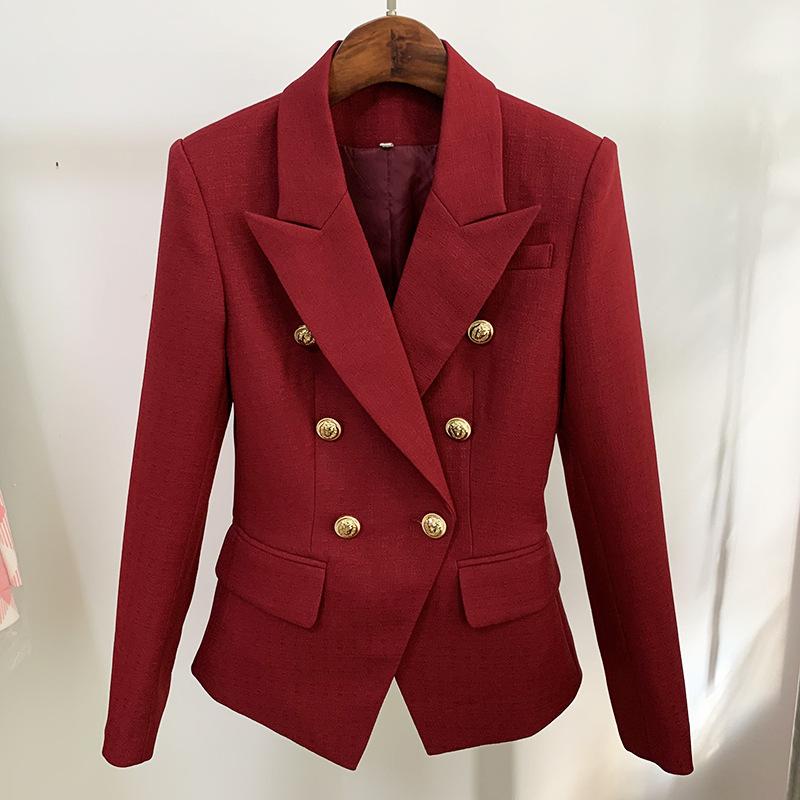 Модна куртка жіноча Класичні двобортні металеві левові ґудзики Blazer L вина червоного кольору
Модна куртка жіноча Класичні двобортні металеві левові ґудзики Blazer L вина червоного кольору