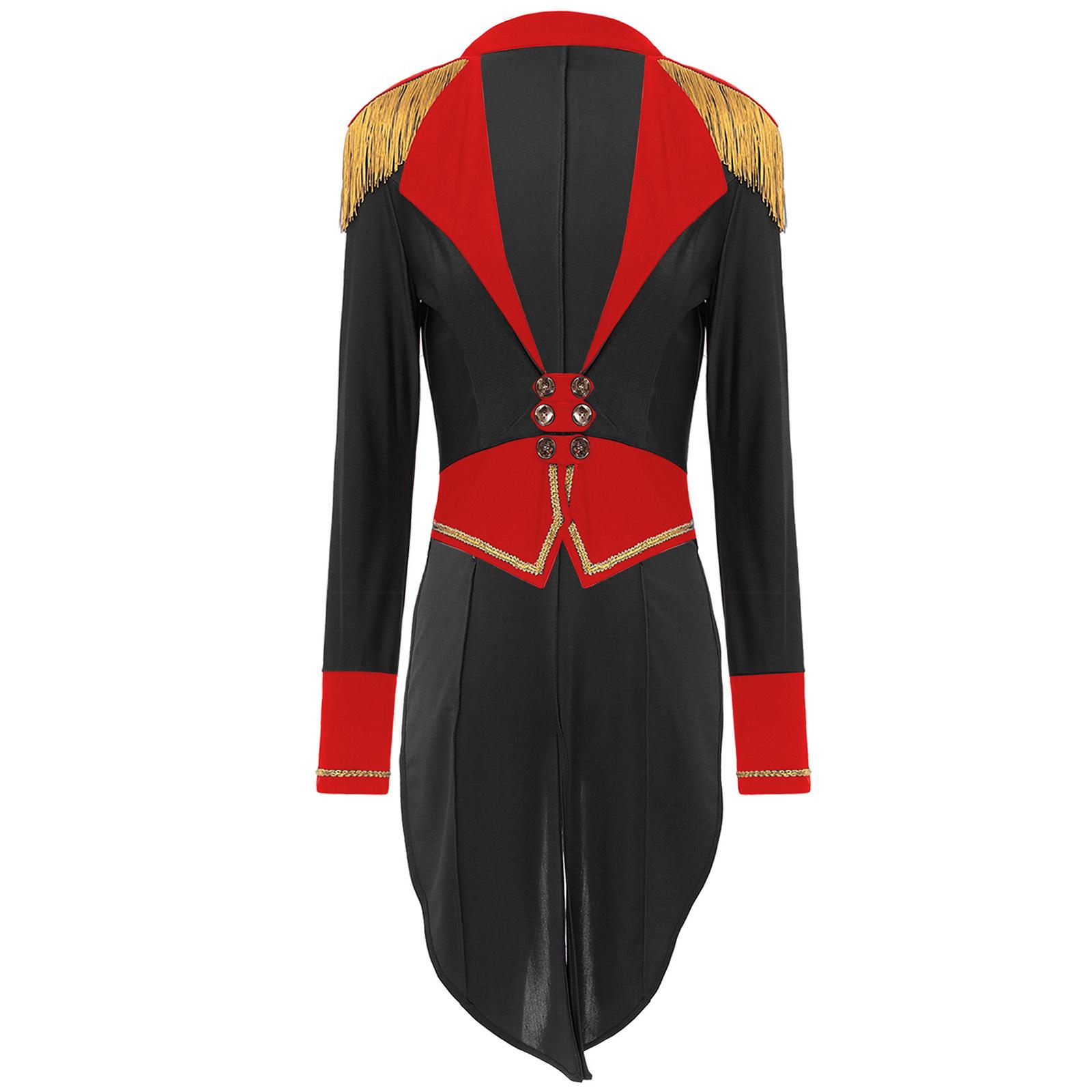 Womens Circus Ringmaster Costume Long Sleeve Deep V Neck Double Breasted Tailcoat Halloween Outerwear Jacket S чорний
Womens Circus Ringmaster Costume Long Sleeve Deep V Neck Double Breasted Tailcoat Halloween Outerwear Jacket S чорний