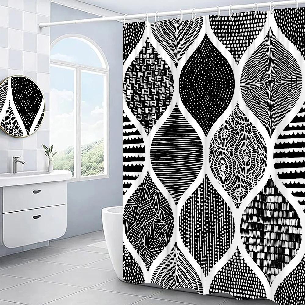 Geometric Shower Curtain Black White Gray Sky Blue Red Creative Pattern Boho Cloth Washable Bathroom Decorative Hanging Curtains W60H190(CM)-1 Pcs
Geometric Shower Curtain Black White Gray Sky Blue Red Creative Pattern Boho Cloth Washable Bathroom Decorative Hanging Curtains W60H190(CM)-1 Pcs