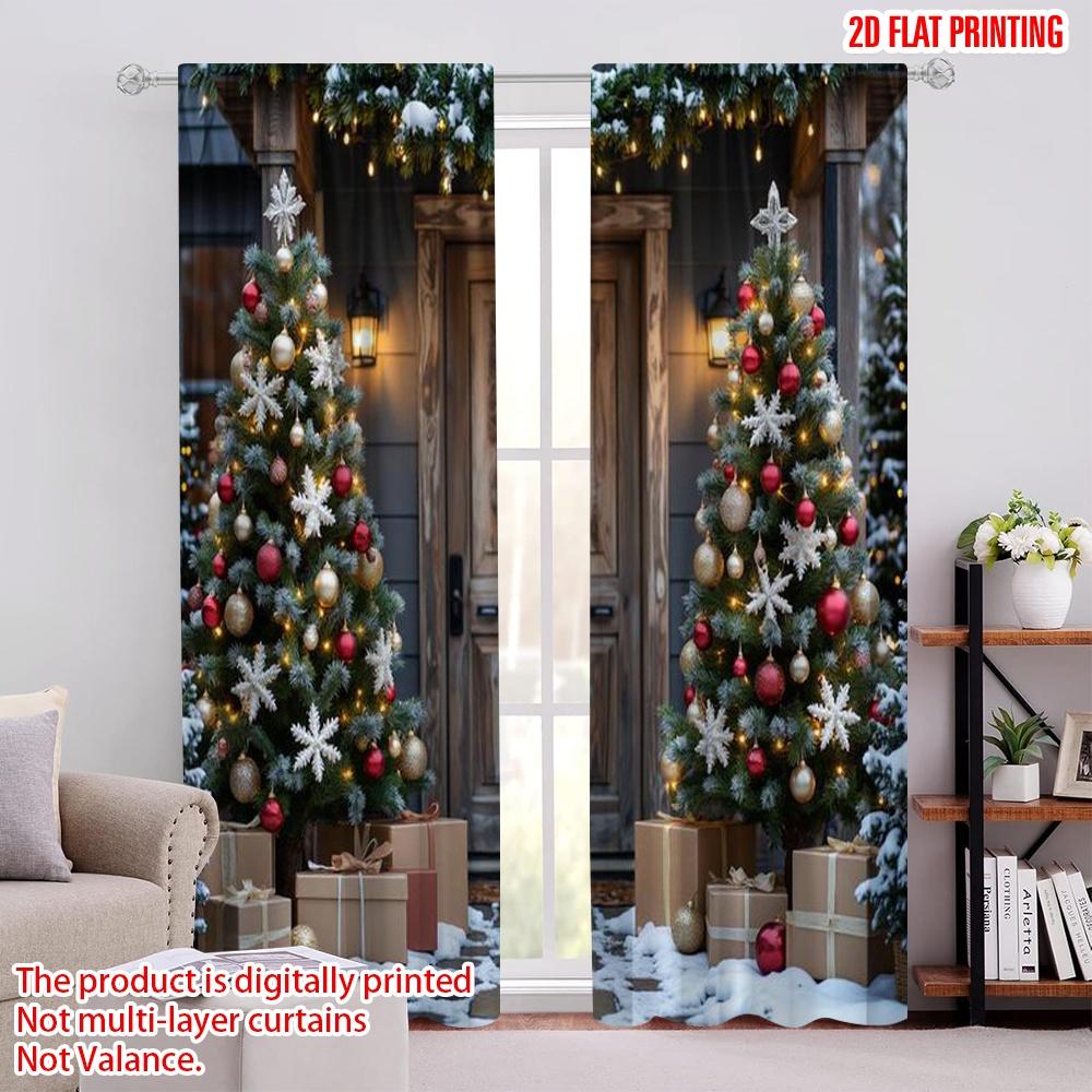 Flat Printing Christmas Scene Curtain Simple Versatile Fabric Without Electricity Family Party Holiday Set Of 2 Made Polyester Washable W100*H70(CM)-Hooks&1PCS
Flat Printing Christmas Scene Curtain Simple Versatile Fabric Without Electricity Family Party Holiday Set Of 2 Made Polyester Washable W100*H70(CM)-Hooks&1PCS