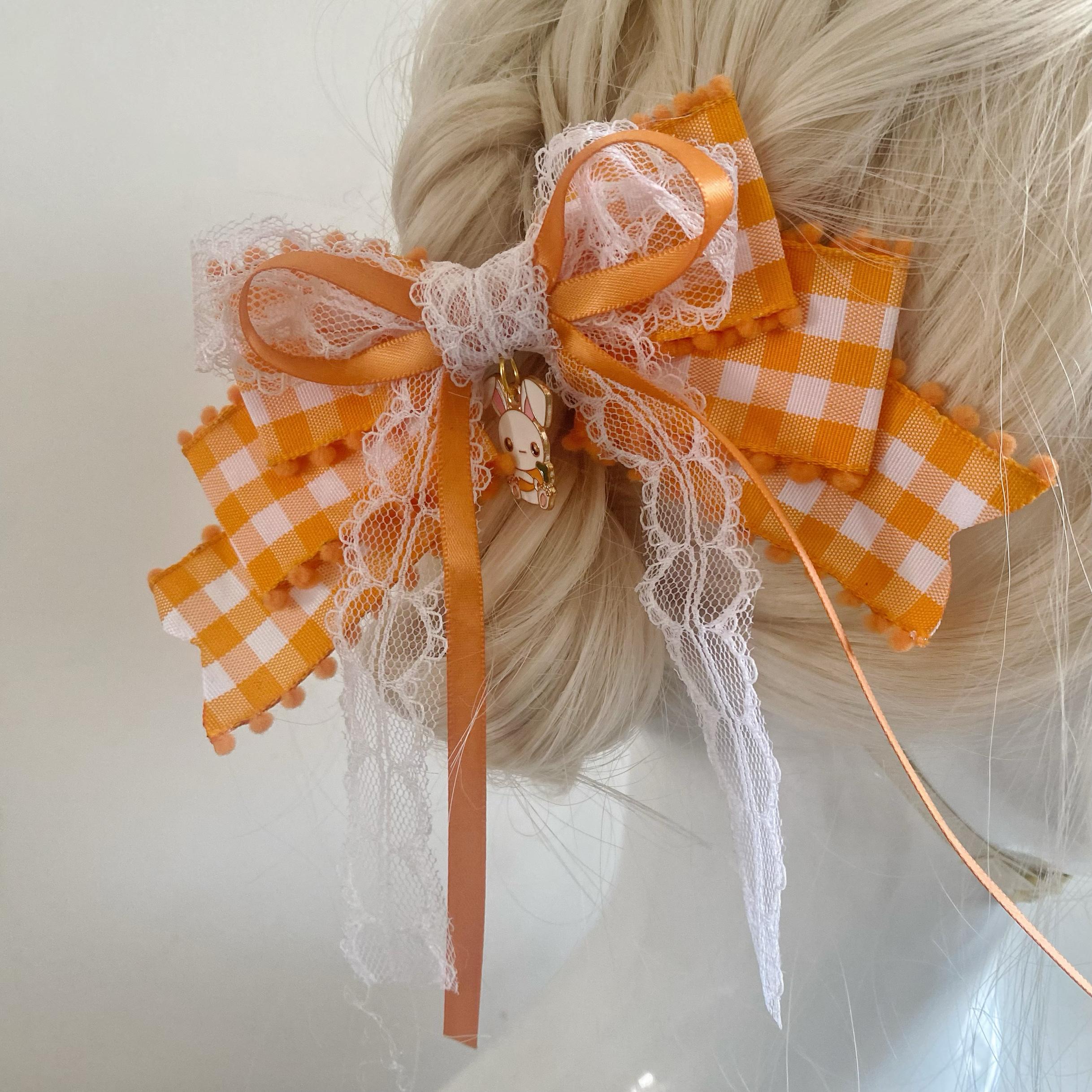 Заколка для волос ручной работы в академическом стиле Лолиты, аксессуар с двумя хвостиками-пучками оранжевый
Заколка для волос ручной работы в академическом стиле Лолиты, аксессуар с двумя хвостиками-пучками оранжевый