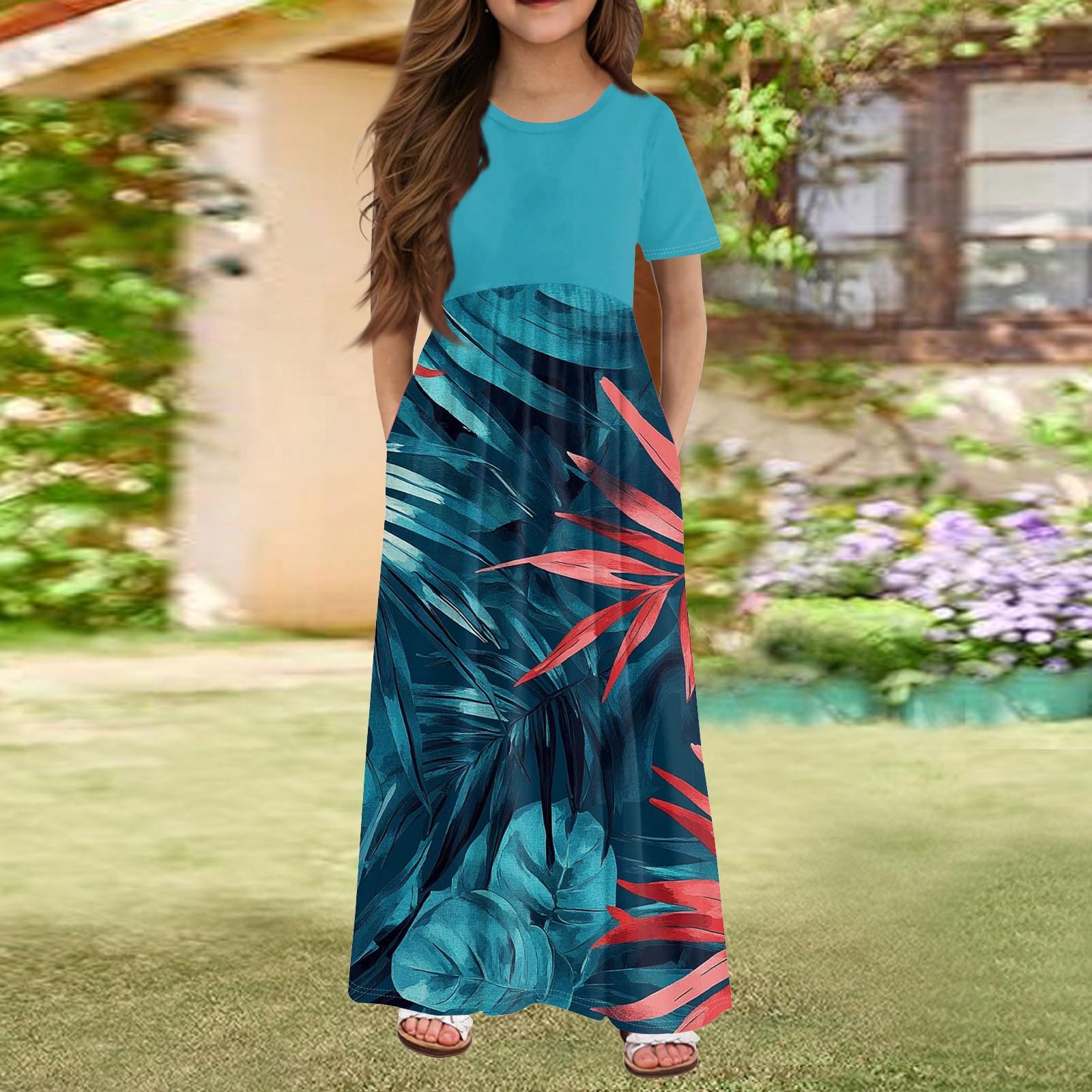 Girls Long Summer Dress - Short Sleeve Pocket Maxi Dress For 4-14Y 120 синій
Girls Long Summer Dress - Short Sleeve Pocket Maxi Dress For 4-14Y 120 синій