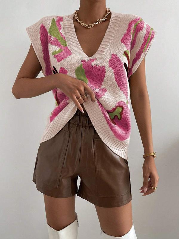 Женский свитер с V-образным вырезом и резьбой, модный вязаный жилет S розовый
Женский свитер с V-образным вырезом и резьбой, модный вязаный жилет S розовый