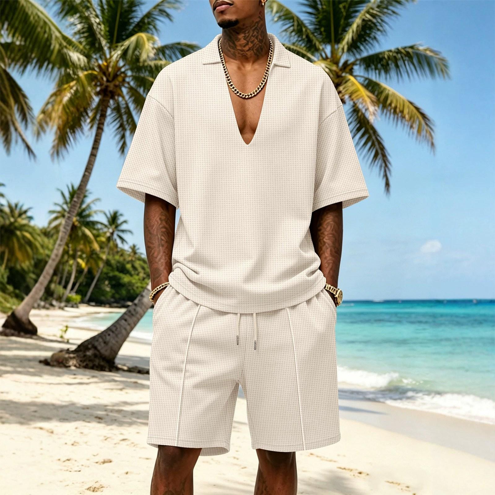Men’s Casual Two Piece Outfit V Neck Pullover Short Sleeve Top and Drawstring Shorts Relaxed Fit Summer Tracksuit Set S хакі
Men’s Casual Two Piece Outfit V Neck Pullover Short Sleeve Top and Drawstring Shorts Relaxed Fit Summer Tracksuit Set S хакі