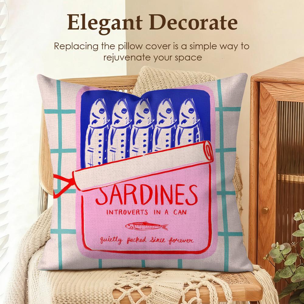 CoastalCharm Sardine Can Funny Cushion Cover Natural Linen Organic Fabric DoubleSided Printing Sofa Home Decor Gift Pillow Case 30x30cm
CoastalCharm Sardine Can Funny Cushion Cover Natural Linen Organic Fabric DoubleSided Printing Sofa Home Decor Gift Pillow Case 30x30cm