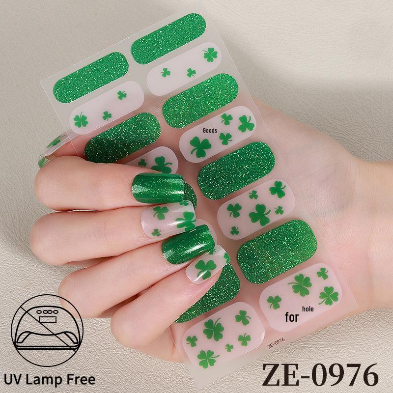 Waterproof European Style Nail Stickers, Flash Gradient Glitter, Four-Leaf Clover Design, Custom Diamond Imitation.
Waterproof European Style Nail Stickers, Flash Gradient Glitter, Four-Leaf Clover Design, Custom Diamond Imitation.