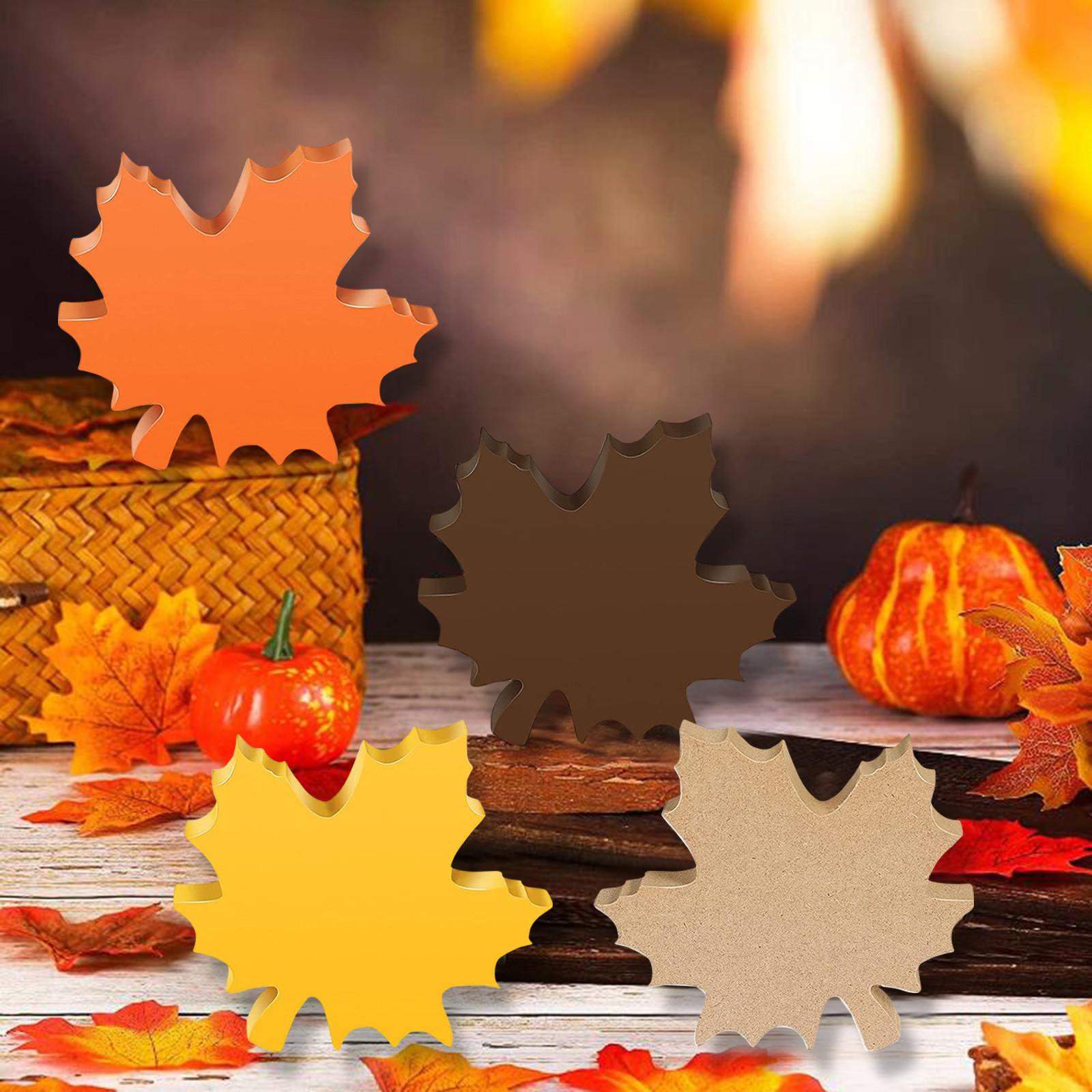 Set of 4 Wooden Maple Leaf Decorations Thanksgiving Autumn Tabletop Ornaments Rustic Fall Seasonal Home Accents One Size
Set of 4 Wooden Maple Leaf Decorations Thanksgiving Autumn Tabletop Ornaments Rustic Fall Seasonal Home Accents One Size