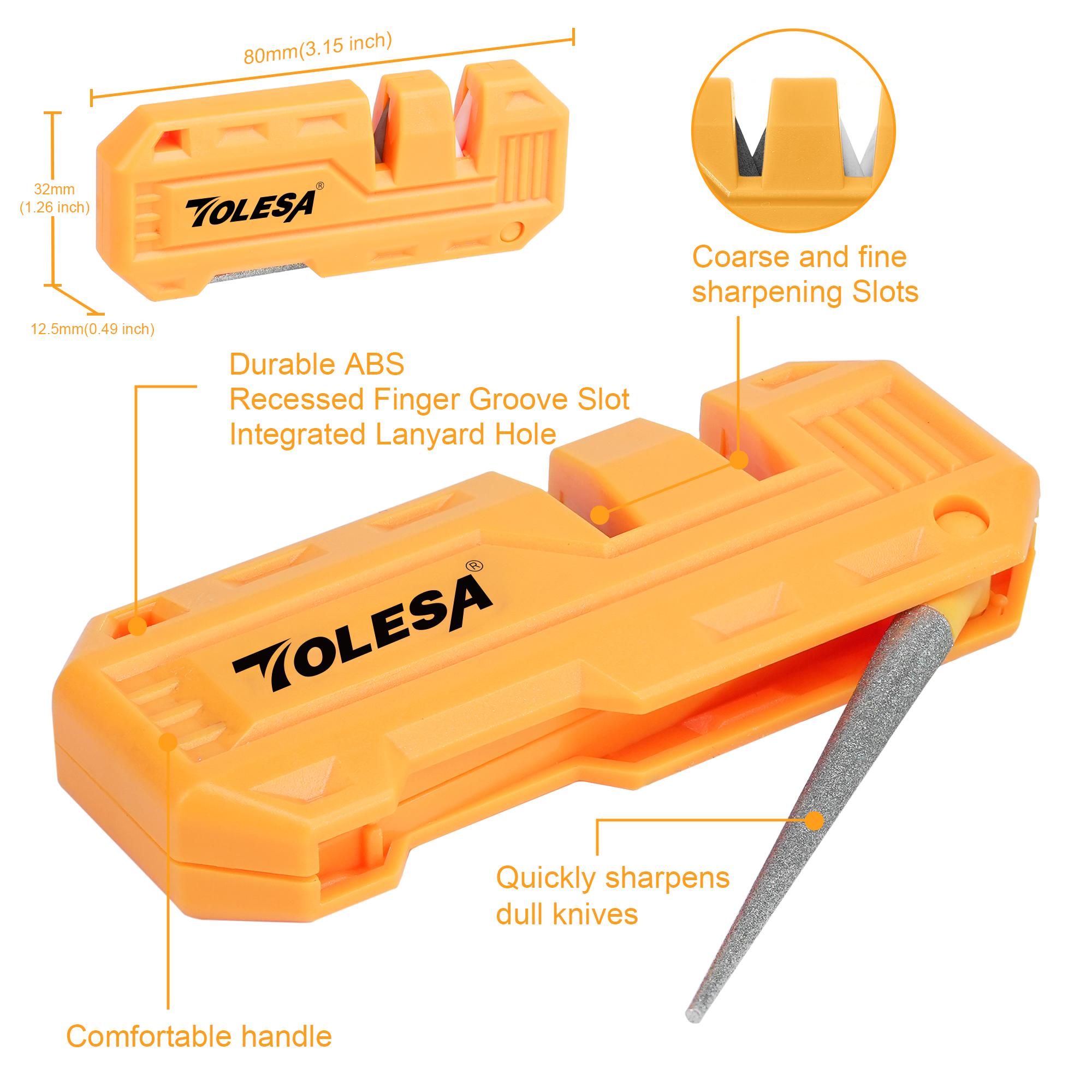 TOLESA Mini Multipurpose Whetstone Knife Pocket Portable Knife Sharpener with Diamond Sharpening Rod 2 in 1 Multi Outdoor Tools MIni
TOLESA Mini Multipurpose Whetstone Knife Pocket Portable Knife Sharpener with Diamond Sharpening Rod 2 in 1 Multi Outdoor Tools MIni