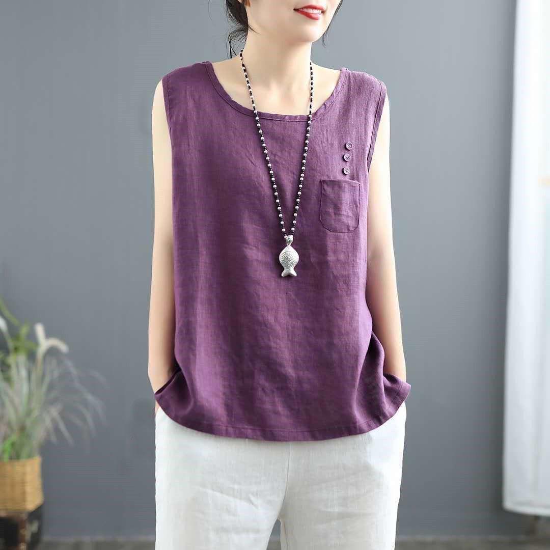 Summer Vest WoMan s Solid Color Stitching Sleeveless Round Neck Loose Vest XS фіолетовий
Summer Vest WoMan s Solid Color Stitching Sleeveless Round Neck Loose Vest XS фіолетовий