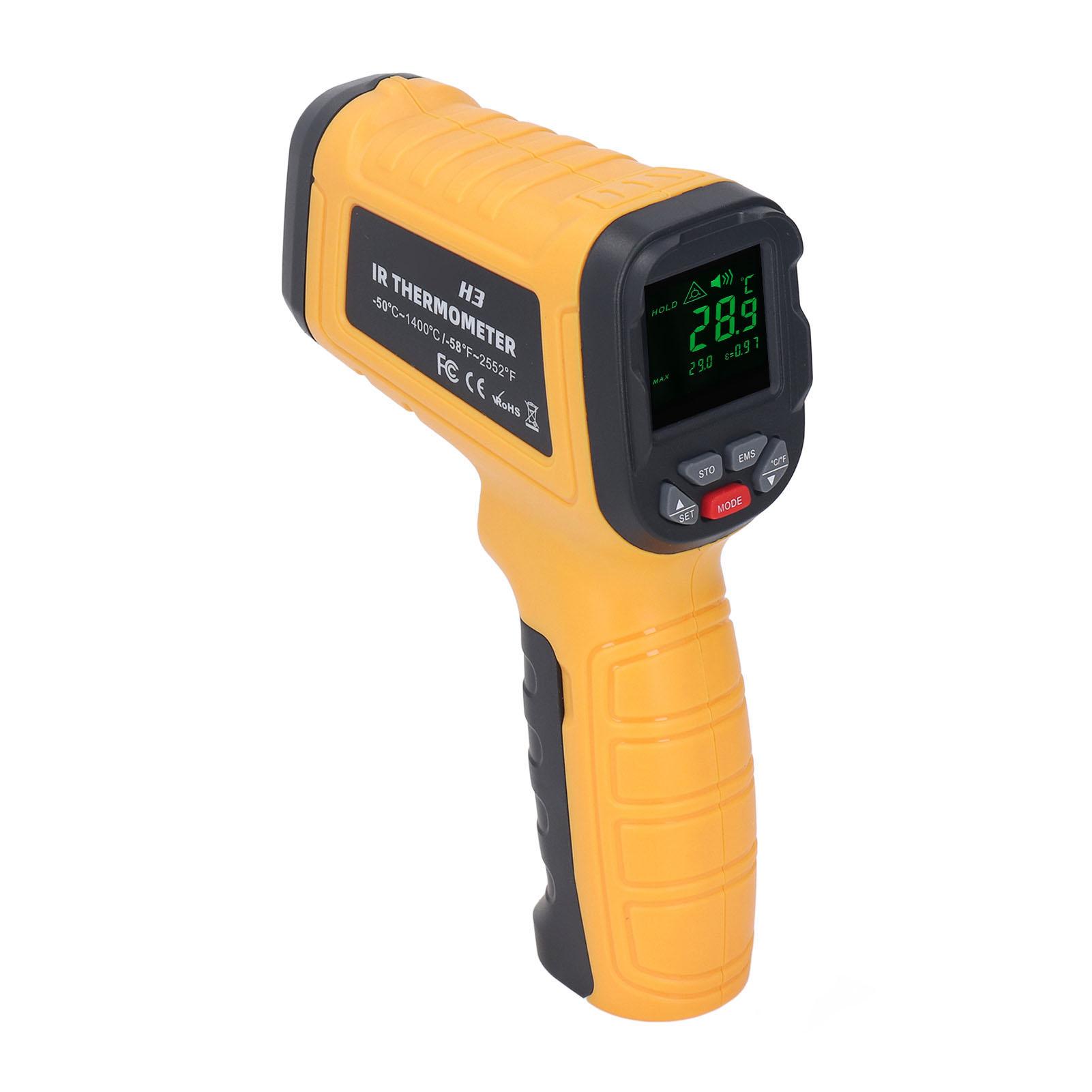 50-1400 градусов по Цельсию инфракрасный термометр с ЖК-дисплеем и подсветкой, высокоточный портативный промышленный измеритель температуры
50-1400 градусов по Цельсию инфракрасный термометр с ЖК-дисплеем и подсветкой, высокоточный портативный промышленный измеритель температуры