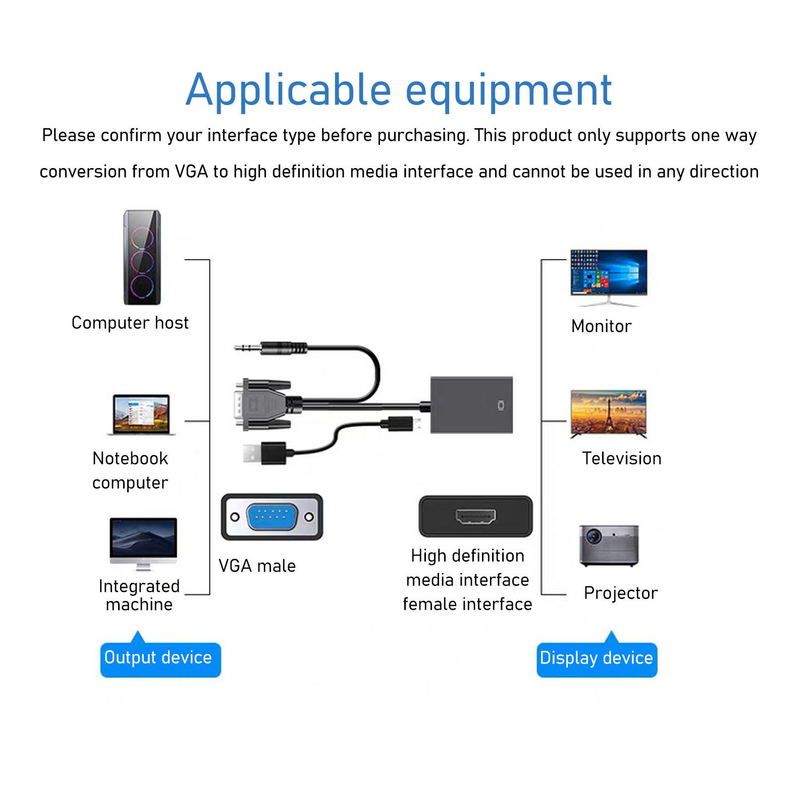 HD Media Interface to VGA Adapter 1080P High Definition Media Interface to VGA Cable Converter for
HD Media Interface to VGA Adapter 1080P High Definition Media Interface to VGA Cable Converter for