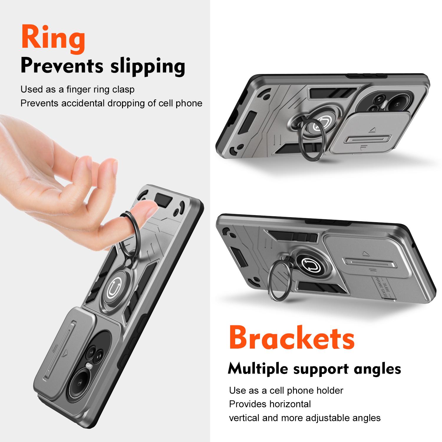 For Oppo Reno10 5G (Global)/Reno10 Pro 5G (Global) Case PC+TPU Kickstand Phone Cover Lens Lid Grey
For Oppo Reno10 5G (Global)/Reno10 Pro 5G (Global) Case PC+TPU Kickstand Phone Cover Lens Lid Grey
